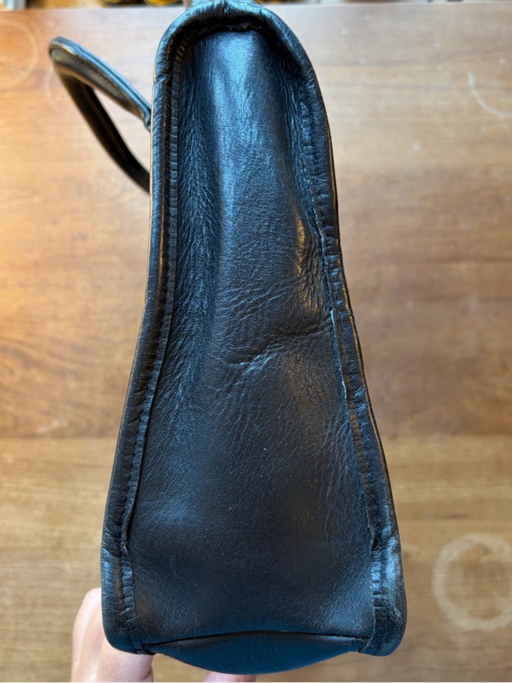 RARE Coach Slim Satchel #9430 Black Leather NYC Glue-In VTG 70s Briefcase Bag - Picture 7 of 11
